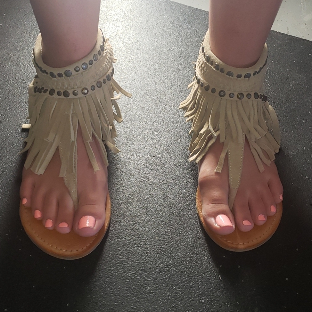 Fringe/tassel sandals